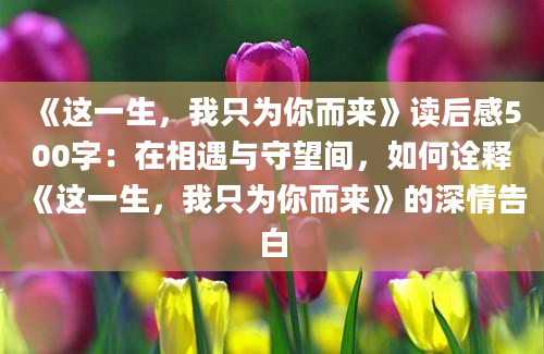 《这一生，我只为你而来》<a href=https://www.baixuetang.com target=_blank class=infotextkey>读后感</a>500字：在相遇与守望间，如何诠释《这一生，我只为你而来》的深情告白