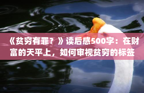 《贫穷有罪？》读后感500字：在财富的天平上，如何审视贫穷的标签