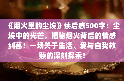 《烟火里的尘埃》读后感500字：尘埃中的光芒，揭秘烟火背后的情感纠葛！一场关于生活、爱与自我救赎的深刻探索！