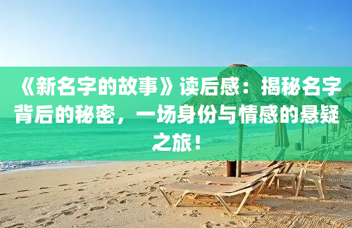 《新名字的故事》读后感：揭秘名字背后的秘密，一场身份与情感的悬疑之旅！