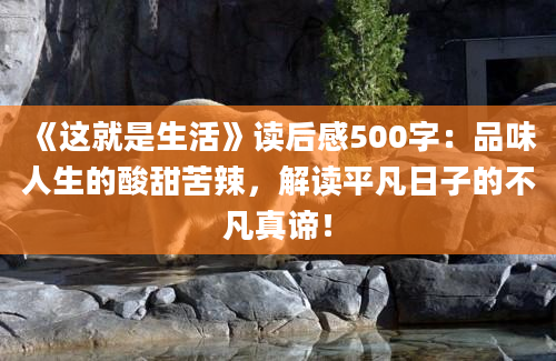 《这就是生活》读后感500字：品味人生的酸甜苦辣，解读平凡日子的不凡真谛！