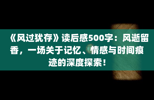 《风过犹存》读后感500字：风逝留香，一场关于记忆、情感与时间痕迹的深度探索！