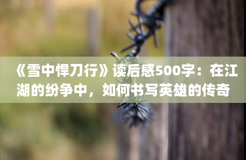 《雪中悍刀行》读后感500字：在江湖的纷争中，如何书写英雄的传奇