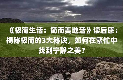 《极简生活：简而美地活》读后感：揭秘极简的3大秘诀，如何在繁忙中找到宁静之美？