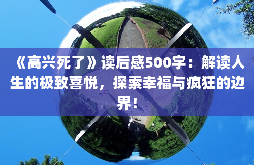 《高兴死了》读后感500字：解读人生的极致喜悦，探索幸福与疯狂的边界！