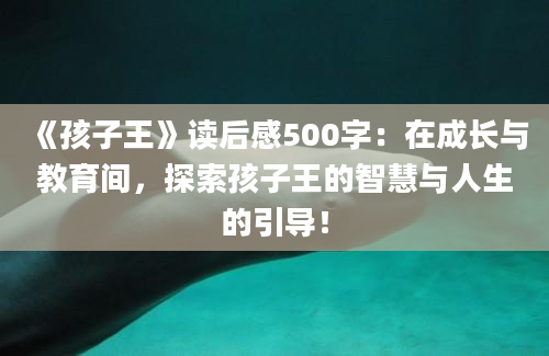 《孩子王》读后感500字：在成长与教育间，探索孩子王的智慧与人生的引导！