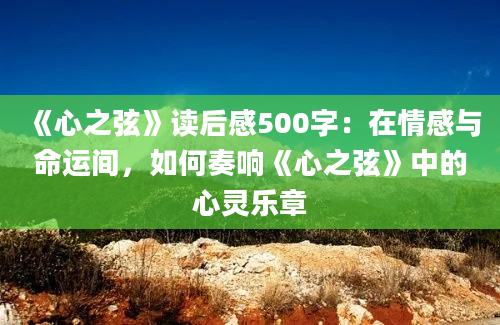 《心之弦》读后感500字：在情感与命运间，如何奏响《心之弦》中的心灵乐章