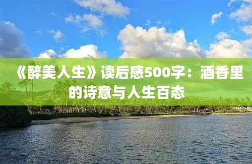 《醉美人生》读后感500字：酒香里的诗意与人生百态