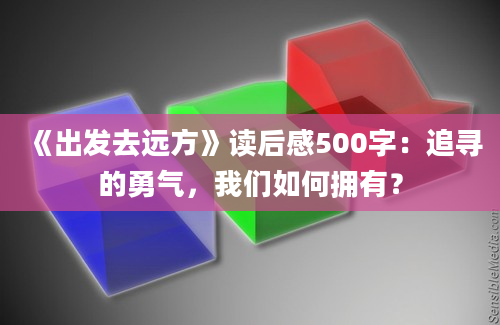 《出发去远方》读后感500字：追寻的勇气，我们如何拥有？