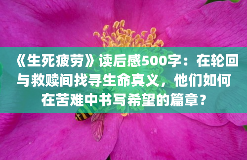 《生死疲劳》<a href=https://www.baixuetang.com target=_blank class=infotextkey>读后感</a>500字：在轮回与救赎间找寻生命真义，他们如何在苦难中书写希望的篇章？