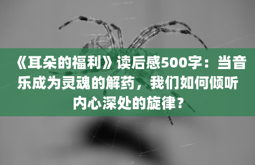 《耳朵的福利》读后感500字：当音乐成为灵魂的解药，我们如何倾听内心深处的旋律？