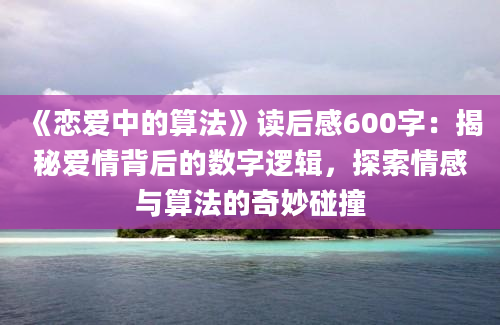 《恋爱中的算法》读后感600字：揭秘爱情背后的数字逻辑，探索情感与算法的奇妙碰撞