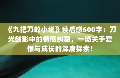 《九把刀的小说》读后感600字：刀光剑影中的情感纠葛，一场关于爱恨与成长的深度探索！