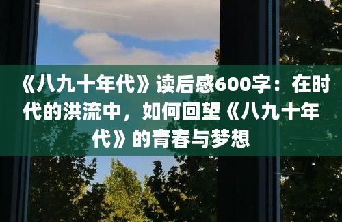 《八九十年代》读后感600字：在时代的洪流中，如何回望《八九十年代》的青春与梦想