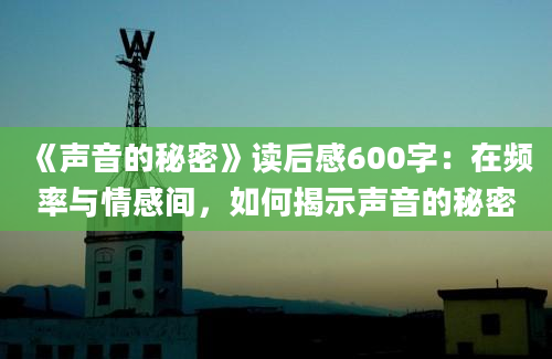 《声音的秘密》读后感600字：在频率与情感间，如何揭示声音的秘密