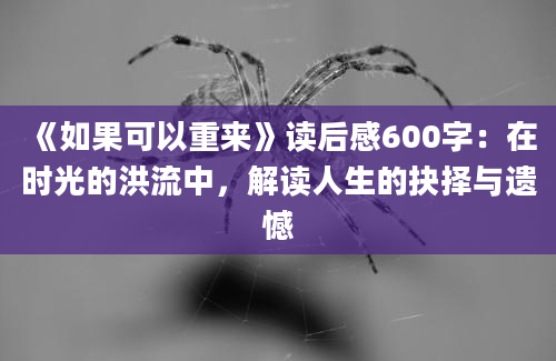 《如果可以重来》读后感600字：在时光的洪流中，解读人生的抉择与遗憾