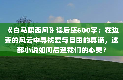 《白马啸西风》读后感600字：在边荒的风云中寻找爱与自由的真谛，这部小说如何启迪我们的心灵？