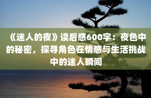 《迷人的夜》<a href=https://www.baixuetang.com target=_blank class=infotextkey>读后感</a>600字：夜色中的秘密，探寻角色在情感与生活挑战中的迷人瞬间