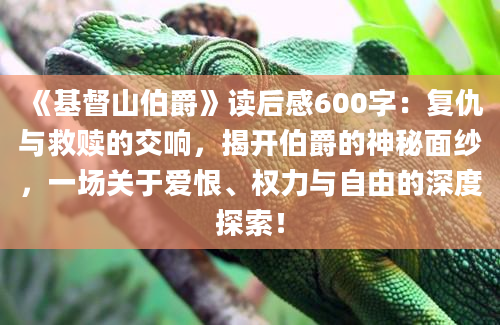 《基督山伯爵》读后感600字：复仇与救赎的交响，揭开伯爵的神秘面纱，一场关于爱恨、权力与自由的深度探索！