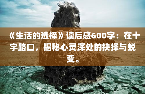 《生活的选择》读后感600字：在十字路口，揭秘心灵深处的抉择与蜕变。