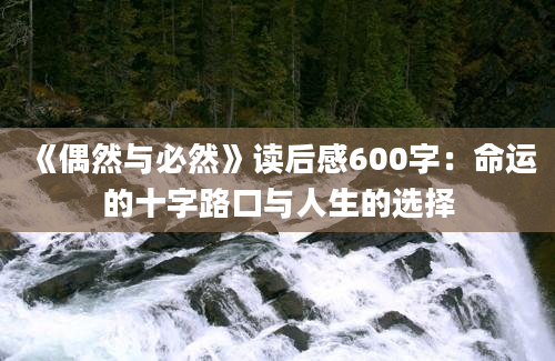 《偶然与必然》读后感600字：命运的十字路口与人生的选择