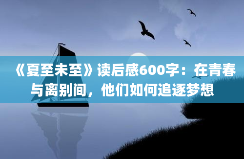 《夏至未至》读后感600字：在青春与离别间，他们如何追逐梦想