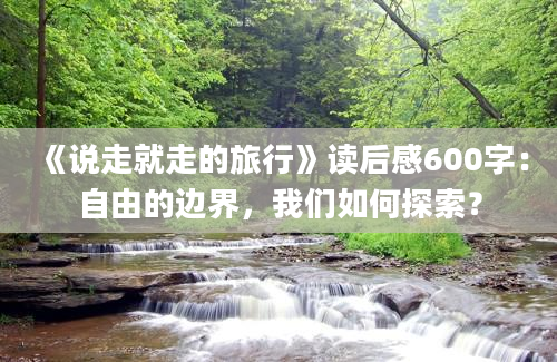 《说走就走的旅行》读后感600字：自由的边界，我们如何探索？