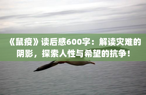 《鼠疫》读后感600字：解读灾难的阴影，探索人性与希望的抗争！