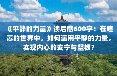 《平静的力量》读后感600字：在喧嚣的世界中，如何运用平静的力量，实现内心的安宁与坚韧？