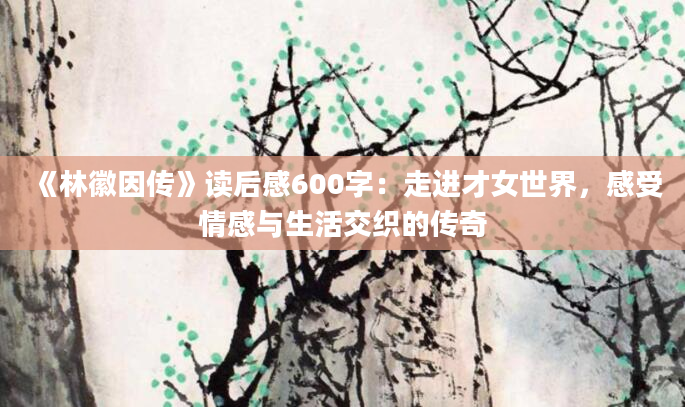 《林徽因传》读后感600字：走进才女世界，感受情感与生活交织的传奇