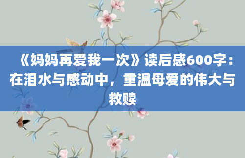 《妈妈再爱我一次》<a href=https://www.baixuetang.com target=_blank class=infotextkey>读后感</a>600字：在泪水与感动中，重温母爱的伟大与救赎