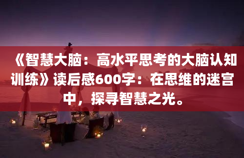 《智慧大脑：高水平思考的大脑认知训练》读后感600字：在思维的迷宫中，探寻智慧之光。