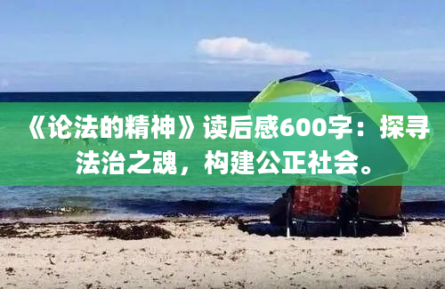 《论法的精神》读后感600字：探寻法治之魂，构建公正社会。