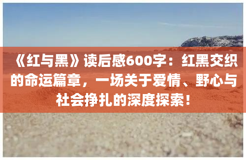 《红与黑》读后感600字：红黑交织的命运篇章，一场关于爱情、野心与社会挣扎的深度探索！