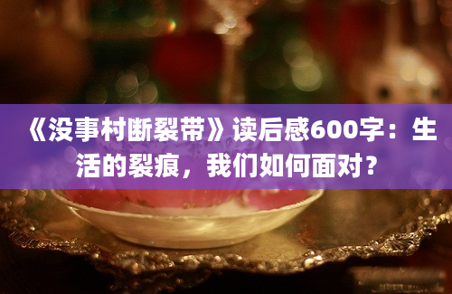 《没事村断裂带》读后感600字：生活的裂痕，我们如何面对？