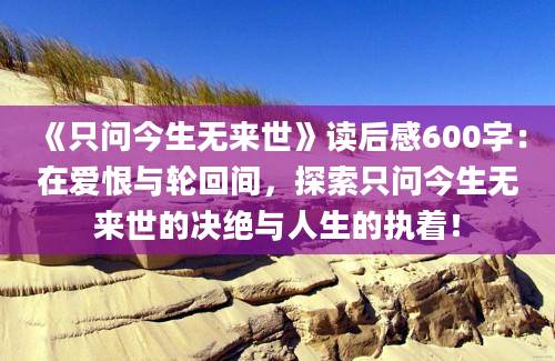 《只问今生无来世》读后感600字：在爱恨与轮回间，探索只问今生无来世的决绝与人生的执着！