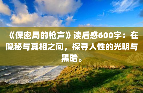 《保密局的枪声》读后感600字：在隐秘与真相之间，探寻人性的光明与黑暗。