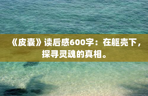 《皮囊》<a href=https://www.baixuetang.com target=_blank class=infotextkey>读后感</a>600字：在躯壳下，探寻灵魂的真相。