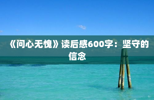 《问心无愧》读后感600字：坚守的信念