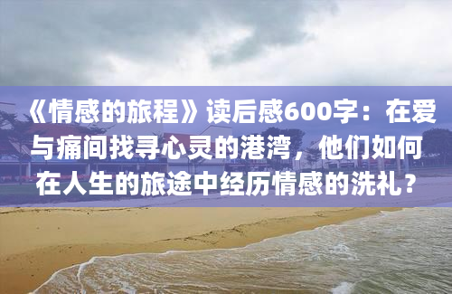 《情感的旅程》读后感600字：在爱与痛间找寻心灵的港湾，他们如何在人生的旅途中经历情感的洗礼？