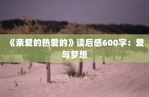 《亲爱的热爱的》读后感600字：爱与梦想