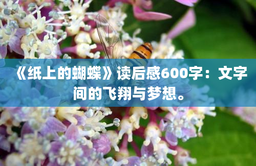 《纸上的蝴蝶》读后感600字：文字间的飞翔与梦想。