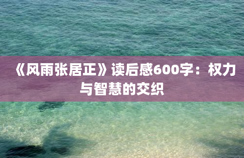 《风雨张居正》读后感600字：权力与智慧的交织