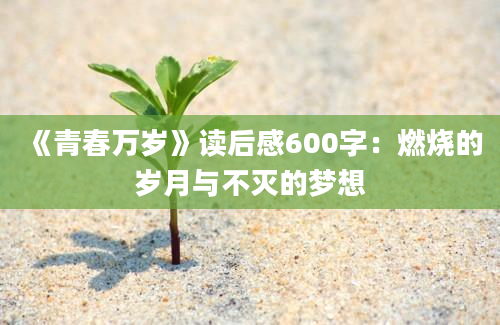 《青春万岁》读后感600字：燃烧的岁月与不灭的梦想