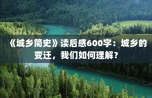 《城乡简史》读后感600字：城乡的变迁，我们如何理解？