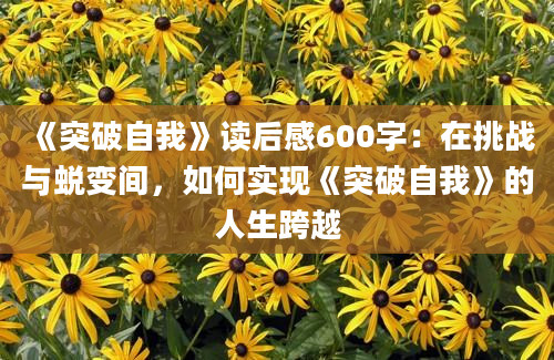 《突破自我》读后感600字：在挑战与蜕变间，如何实现《突破自我》的人生跨越