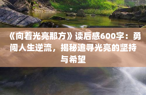 《向着光亮那方》读后感600字：勇闯人生逆流，揭秘追寻光亮的坚持与希望