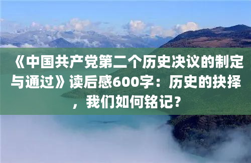 《中国共产党第二个历史决议的制定与通过》读后感600字：历史的抉择，我们如何铭记？