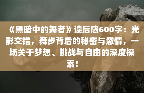 《黑暗中的舞者》读后感600字：光影交错，舞步背后的秘密与激情，一场关于梦想、挑战与自由的深度探索！