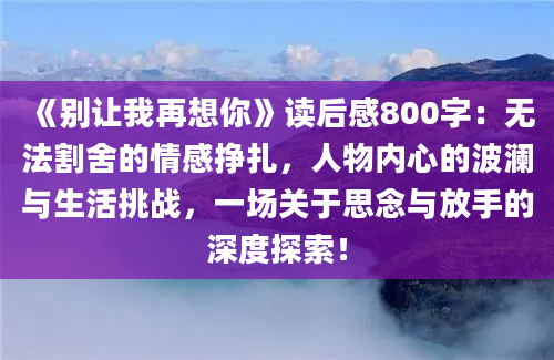 《别让我再想你》读后感800字：无法割舍的情感挣扎，人物内心的波澜与生活挑战，一场关于思念与放手的深度探索！